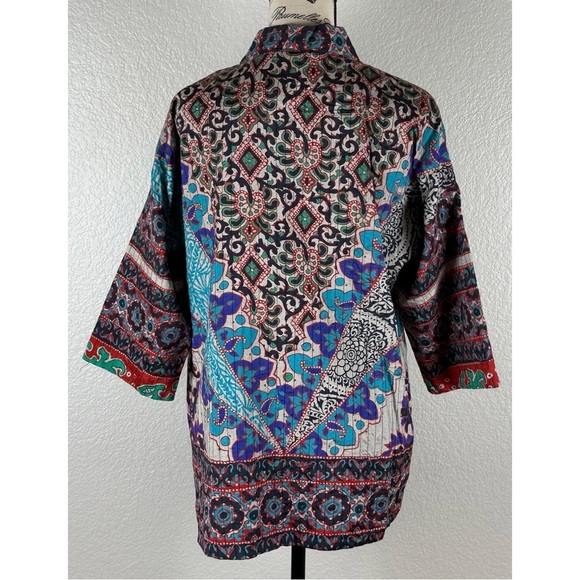 Soft Surroundings NWT Jacket Quilted Lotus Topper Open Front Boho, size PS - Picture 6 of 12